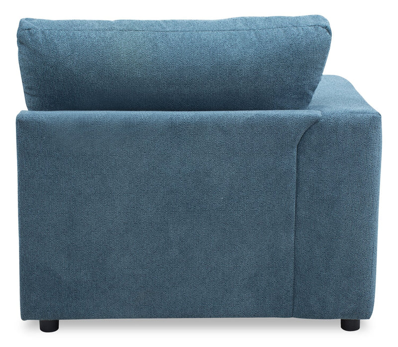 Fauteuil modulaire de gauche Voyage en tissu avec coussins de dossier amovibles - bleu