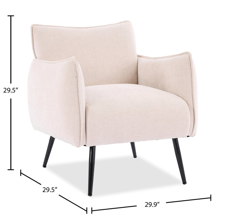 Fauteuil d’appoint Arlo de 29,5 po en tissu d’apparence lin - gris clair