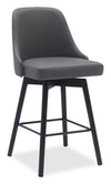 Tabouret bar pivotant Nash de hauteur comptoir - gris foncé