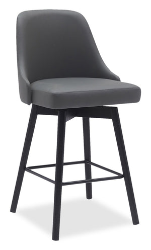 Tabouret bar pivotant Nash de hauteur comptoir - gris foncé