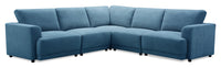  Sofa sectionnel modulaire Voyage 5 pièces en tissu avec coussins de dossier amovibles - bleu