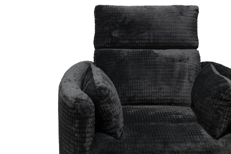 Fauteuil pivotant, coulissant et inclinable Remi de 38 po en tissu - anthracite 