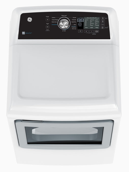 Sécheuse à gaz GE de 7,4 pi³ avec cycle SaniFresh - blanche - GTD68GBMRWS