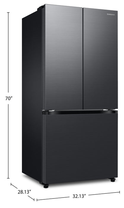 Réfrigérateur Samsung de 17,5 pi³ et de 33 po à portes françaises de profondeur Comptoir - noir caviar matté - RF18A5101MT/AA