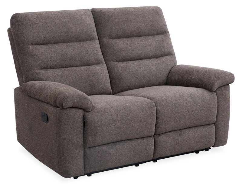 Causeuse inclinable Jasper de 59 po en tissu de chenille - brun