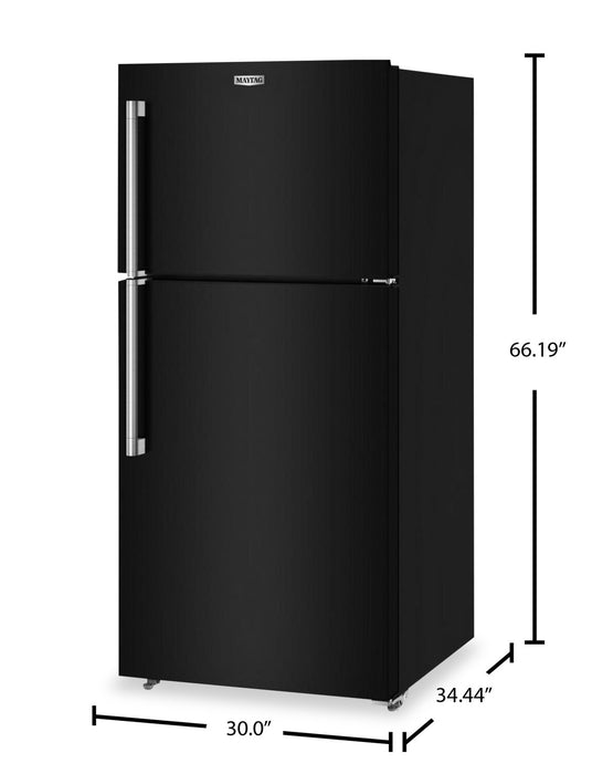 Réfrigérateur Maytag de 19 pi3 et de 30 po à congélateur supérieur avec mode garage - noir - MRTX5119SB