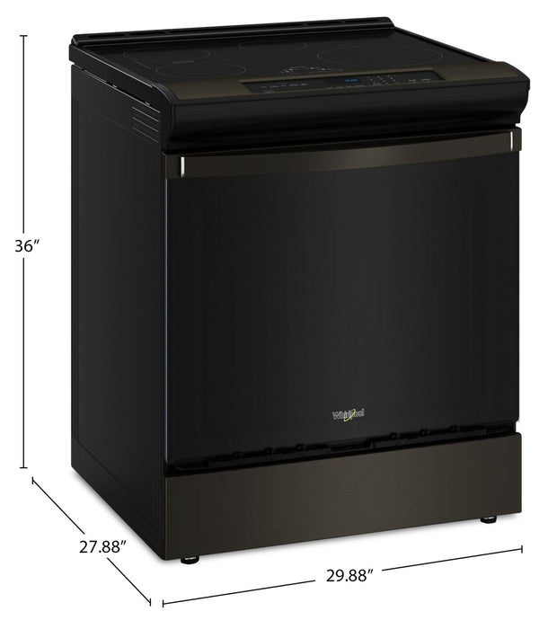 Cuisinière à induction Whirlpool de 6,4 pi3 avec friture à air sans préchauffage - acier inoxydable noir - WSIS5030RV
