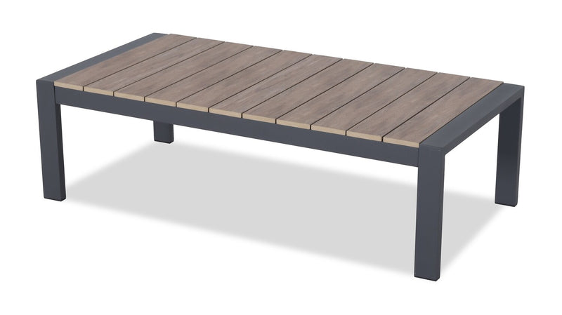 Ensemble Tuscany 4 pièces pour la terrasse à l’extérieur avec sofa, 2 fauteuils et table à café - métal - beige et noir