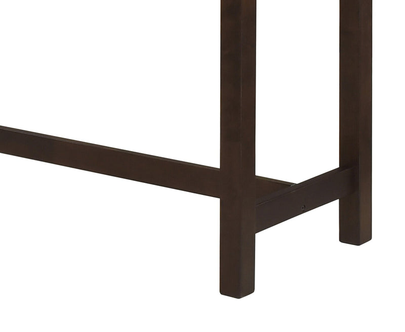 Table de salon moderne Noah de 60 po avec 3 tabourets de hauteur comptoir et ports USB - espresso