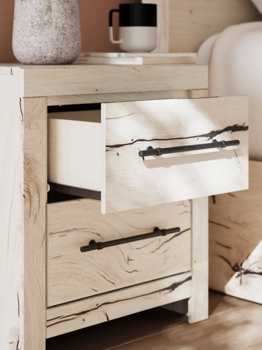 Table de nuit Derekson de 21,7 po (L) x 24,3 po (H) à 2 tiroirs avec ports USB - blanc rustique
