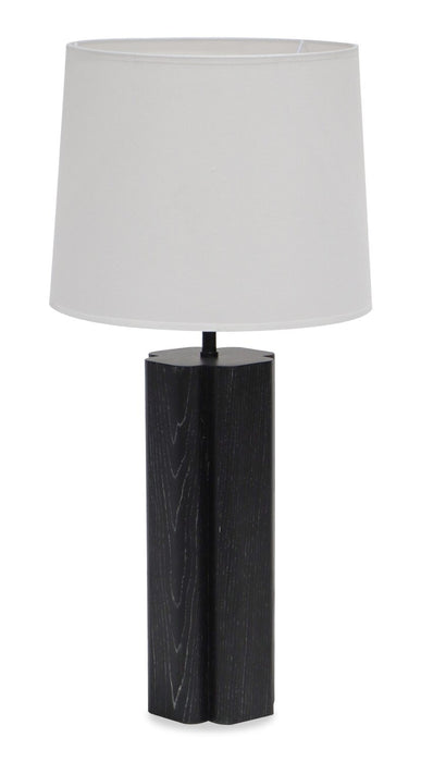 Lampe de table Nash de 28,7 po avec abat-jour en lin - chêne noir 