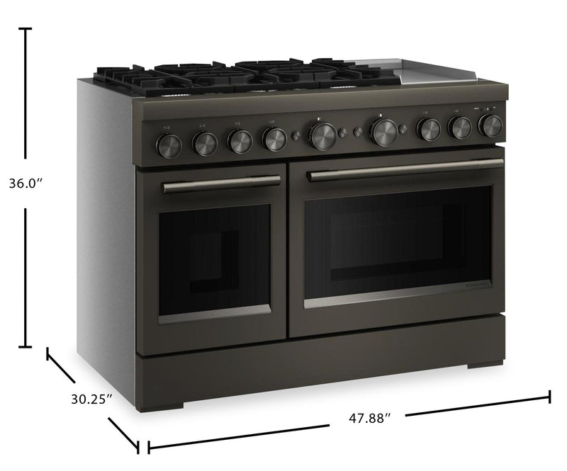 Cuisinière hybride KitchenAid de 6,3 pi³ à 6 brûleurs avec plaque chauffante - minerai noir - KFDD948SBE