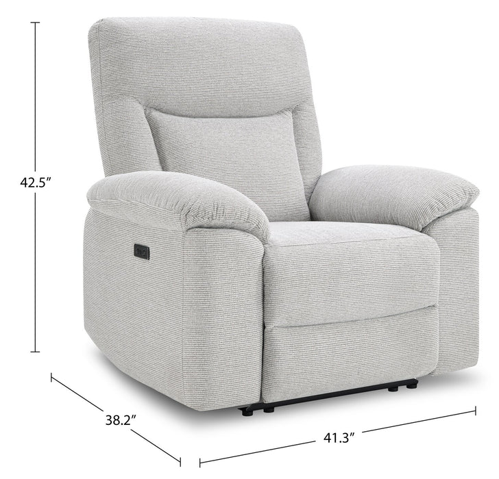 Fauteuil à inclinaison électrique Spencer de 41,3 po en tissu de chenille - gris