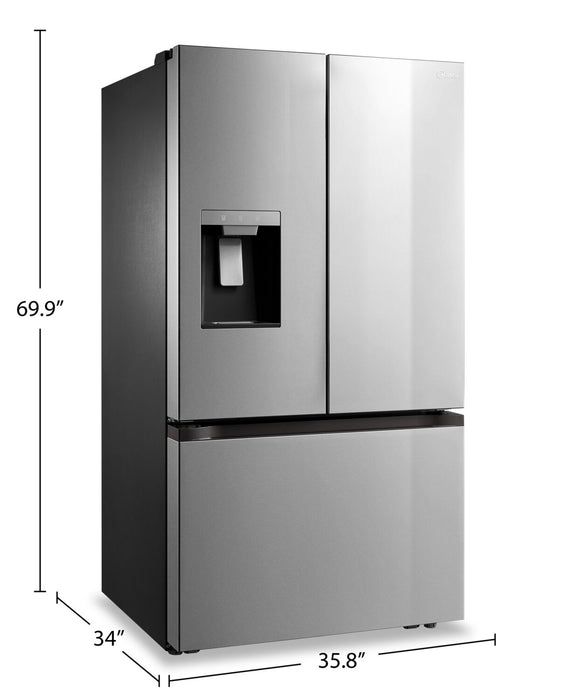 Réfrigérateur intelligent Midea de 36 po et de 29,3 pi³ à portes françaises - acier inoxydable - MRF29D2AST