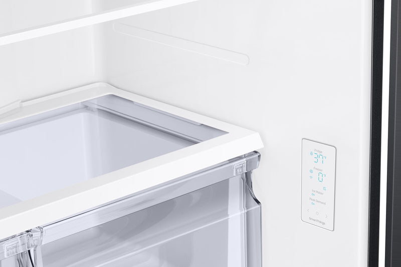 Réfrigérateur Samsung de 17,5 pi³ et de 33 po à portes françaises de profondeur Comptoir - noir caviar matté - RF18A5101MT/AA