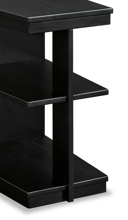 Table de fauteuil contemporaine Julian de 16 po avec ports USB - noire