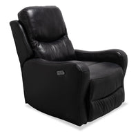  Fauteuil pivotant coulissant à inclinaison électrique Elli de 32 po en similicuir - noir