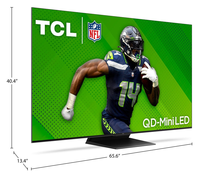 Téléviseur intelligent QLED à mini DEL de TCL UHD 4K de 75 po à 120 Hz avec HDR Ultra, FreeSyncMC AMD et Google TVMC (75QM751G)