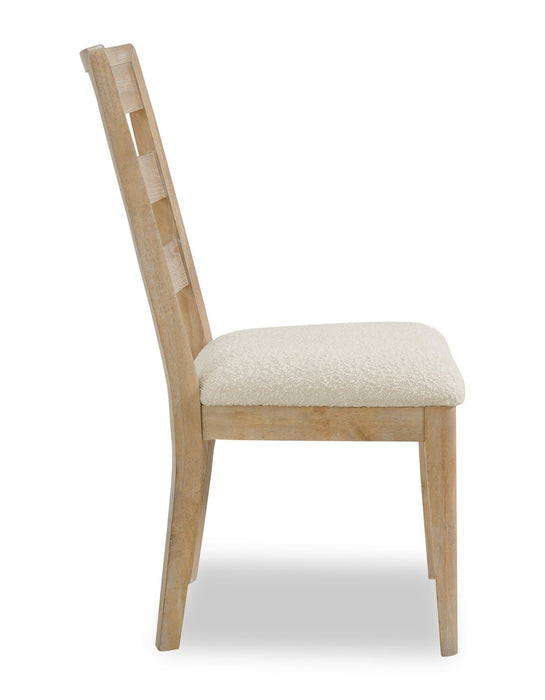 Ensemble de salle à manger Aspen 5 pièces avec table à rallonge, 80 po à 104 po et 4 chaises en tissu - naturel