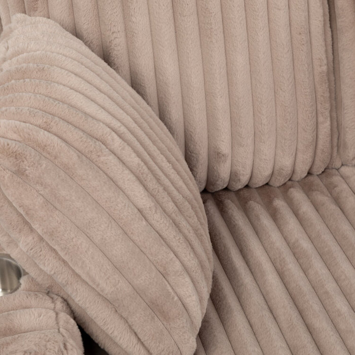 Fauteuil long Karlee de 54 po en tissu de fausse fourrure très douce avec deux porte-gobelets - brun