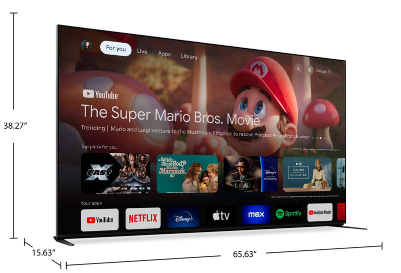 Téléviseur intelligent QLED à mini DEL Bravia 9 de Sony 4K de 75 po à 120 Hz avec HDR10