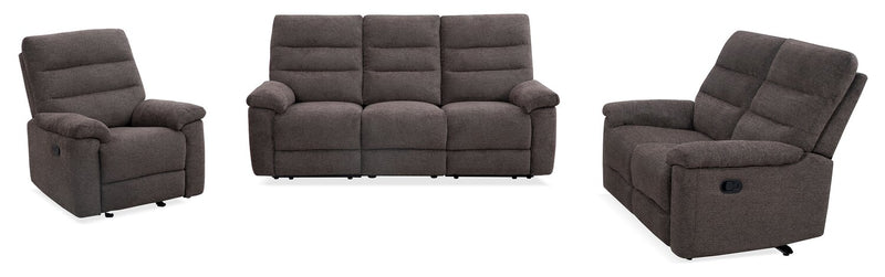Sofa inclinable Jasper de 81 po en tissu de chenille - brun