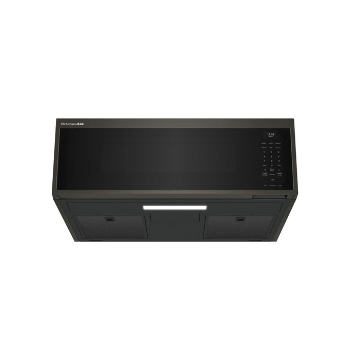 Four à micro-ondes à hotte intégrée intelligent à profil bas KitchenAid de 1,1 pi3 - minerai noir -  YKMML550RBE