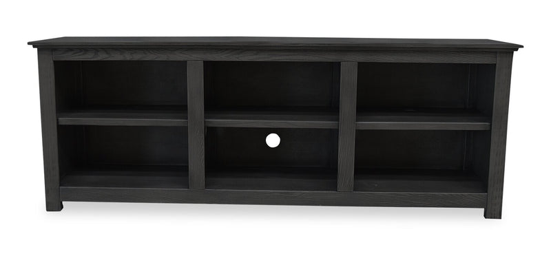 Meuble pour téléviseur Stanley de 60 po en pin avec rangement et système de gestion des câbles pour téléviseurs jusqu’à 65 po - noir