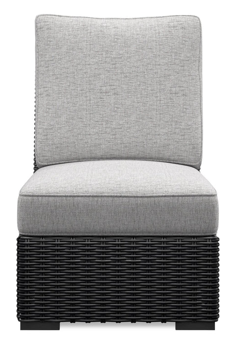 Fauteuil sans accoudoirs Jasper pour la terrasse à l’extérieur - osier en résine, tissu Nuvella
