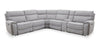 Sofa sectionnel à inclinaison électrique Newport de Cindy Crawford Home 6 pièces en suédine avec fauteuil inclinable sans accoudoirs - gris