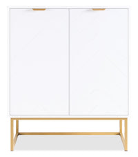  Armoire décorative Lottie de 28,5 po à 2 portes - blanc lustré 