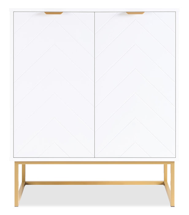 Armoire décorative Lottie de 28,5 po à 2 portes - blanc lustré