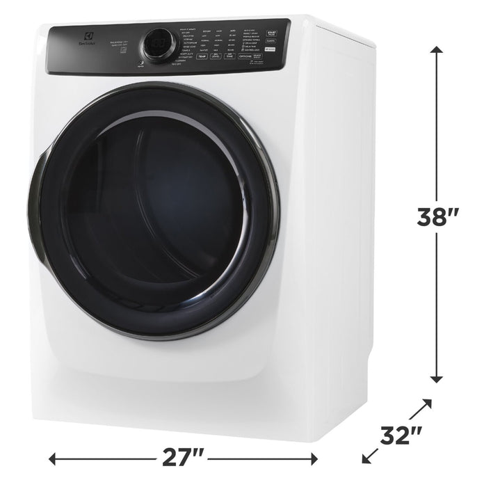 Sécheuse à gaz Perfect SteamMC Electrolux de 8 pi3 avec système de séchage LuxCareMD Dry et rafraîchissement instantané - ELFG7738AW 