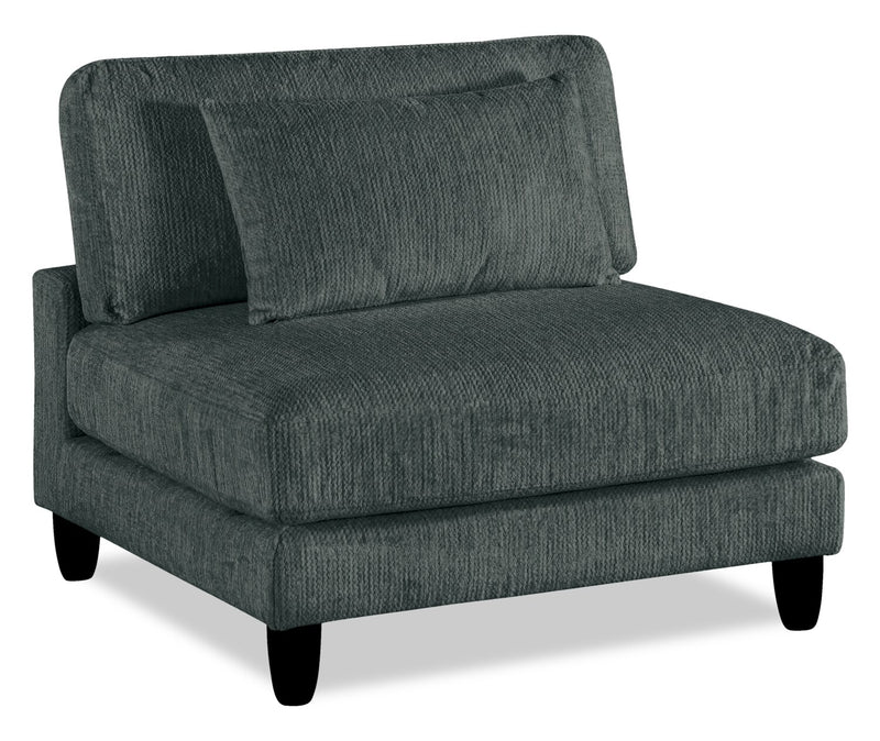 Fauteuil sans accoudoirs modulaire Lounge de 40 po en tissu chenille - gris