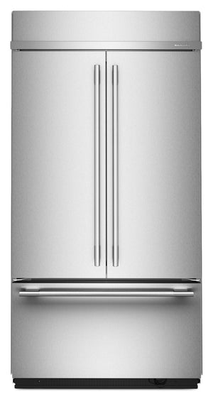 Réfrigérateur KitchenAid de 24,2 pi³ et de 42 po à portes françaises à congélateur inférieur - acier inoxydable  - KBFN542SPS