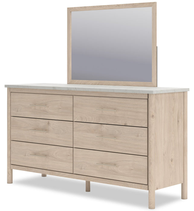 Miroir de commode de chambre à coucher Jolie, à fixer au meuble ou à suspendre au mur - naturel