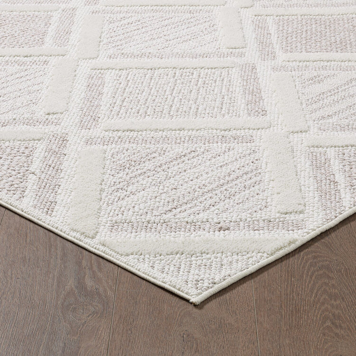 Carpette Knox beige à motif marocain - 7 pi 11 po x 10 pi 10 po
