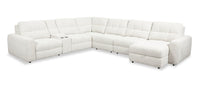  Sofa sectionnel modulaire à coulissement et inclinaison électriques de droite Elevate de Scott Living 7 pièces en tissu de chenille - beige