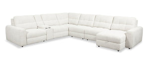 Sofa sectionnel modulaire à coulissement et inclinaison électriques de droite Elevate de Scott Living 7 pièces en tissu de chenille - beige