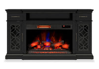  Meuble pour téléviseur Zenith de 64 po avec foyer électrique et rangement, pour téléviseurs jusqu’à 70 po - noir