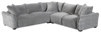  Sofa sectionnel Reflect 3 pièces en tissu de chenille avec coussins de dossier réversibles - gris