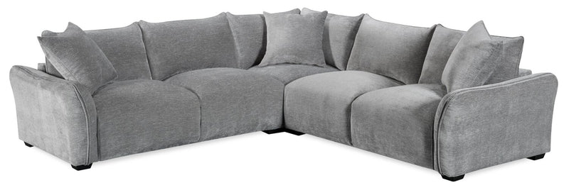 Sofa sectionnel Reflect 3 pièces en tissu de chenille avec coussins de dossier réversibles - gris