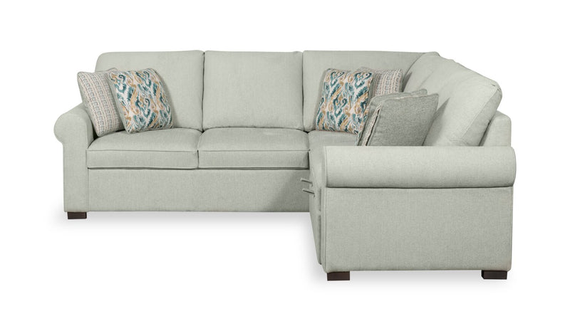 Sofa-lit sectionnel Haven de Scott Living 3 pièces en tissu de chenille - bleu écume de mer