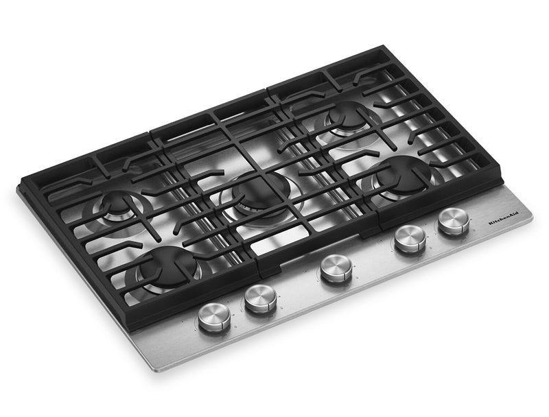 Surface de cuisson à gaz sur métal KitchenAid de 30 po avec grilles en fonte - acier inoxydable - KCGK330SSS