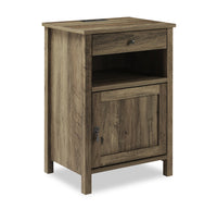  Table de nuit Theo de 18 po (l) x 25,75 po (H) à 1 tiroir avec armoire de rangement - brune