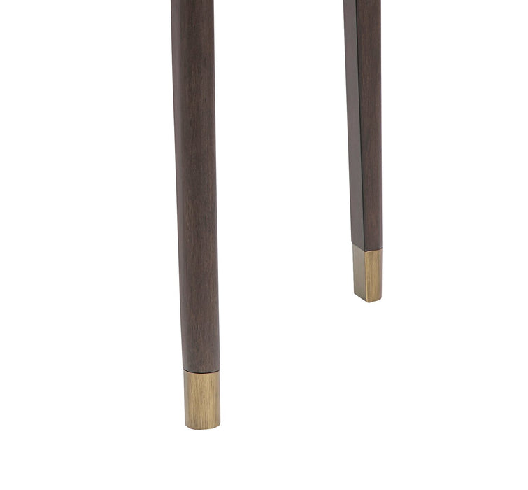 Table de bout ronde moderne Neeva de 24 po - bouleau brun foncé