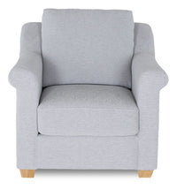  Fauteuil contemporain Finesse de 37 po en tissu de chenille - gris chiné