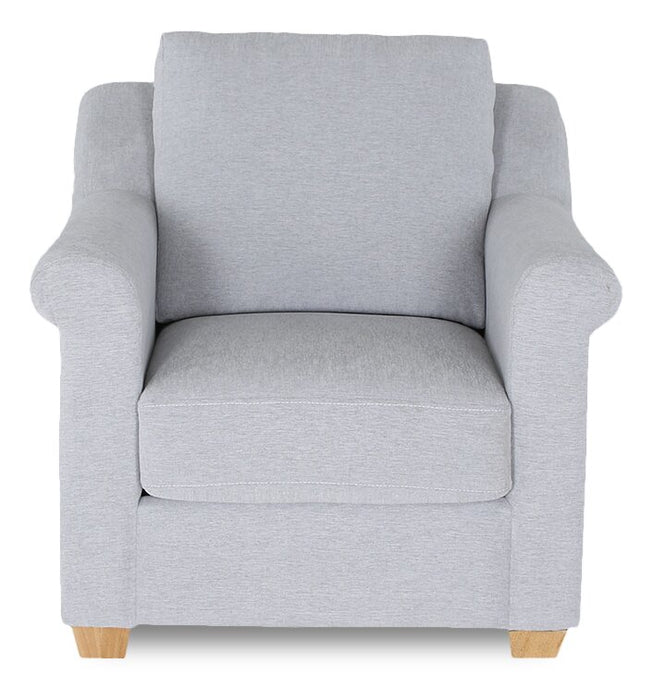 Fauteuil contemporain Finesse de 37 po en tissu de chenille - gris chiné 