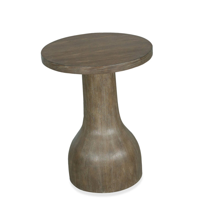 Table de bout moderne ronde Eldon de 20 po en bois massif - marsouin