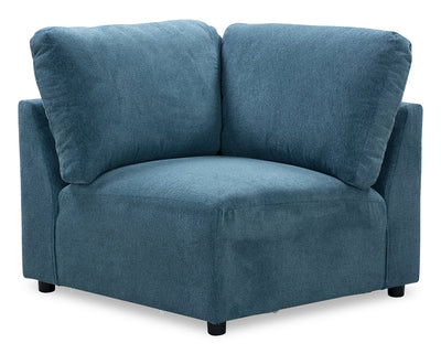 Voyage Modular Fabric Corner Chair with Removable Back Cushions – Blue | Fauteuil en coin modulaire Voyage en tissu avec coussins de dossier amovibles - bleu